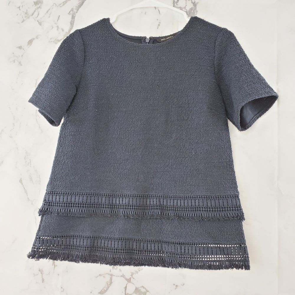 Banana Republic Tweed Crew Neck Blouse